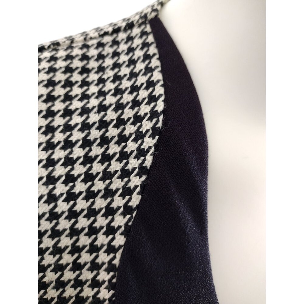 Vintage 1980s Black and Tan Houndstooth Tailored Button Down Jacket 4P - Picture 8 of 11